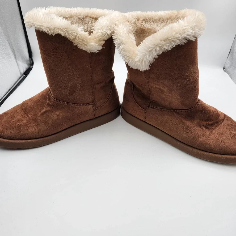 Roebuck‎ & Co. Alexia Bootie Womens 9 Brown Faux Fur Lined Winter Boots